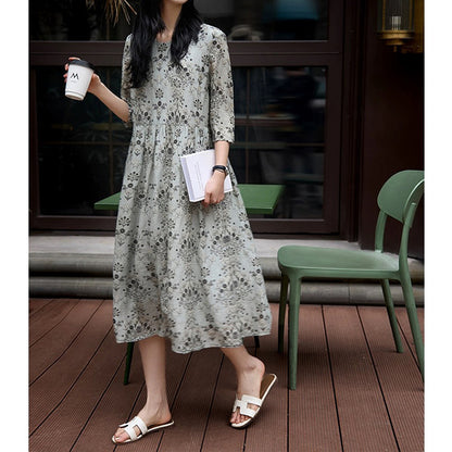Robe maxi imprimée florale pour femmes Chic und Stil