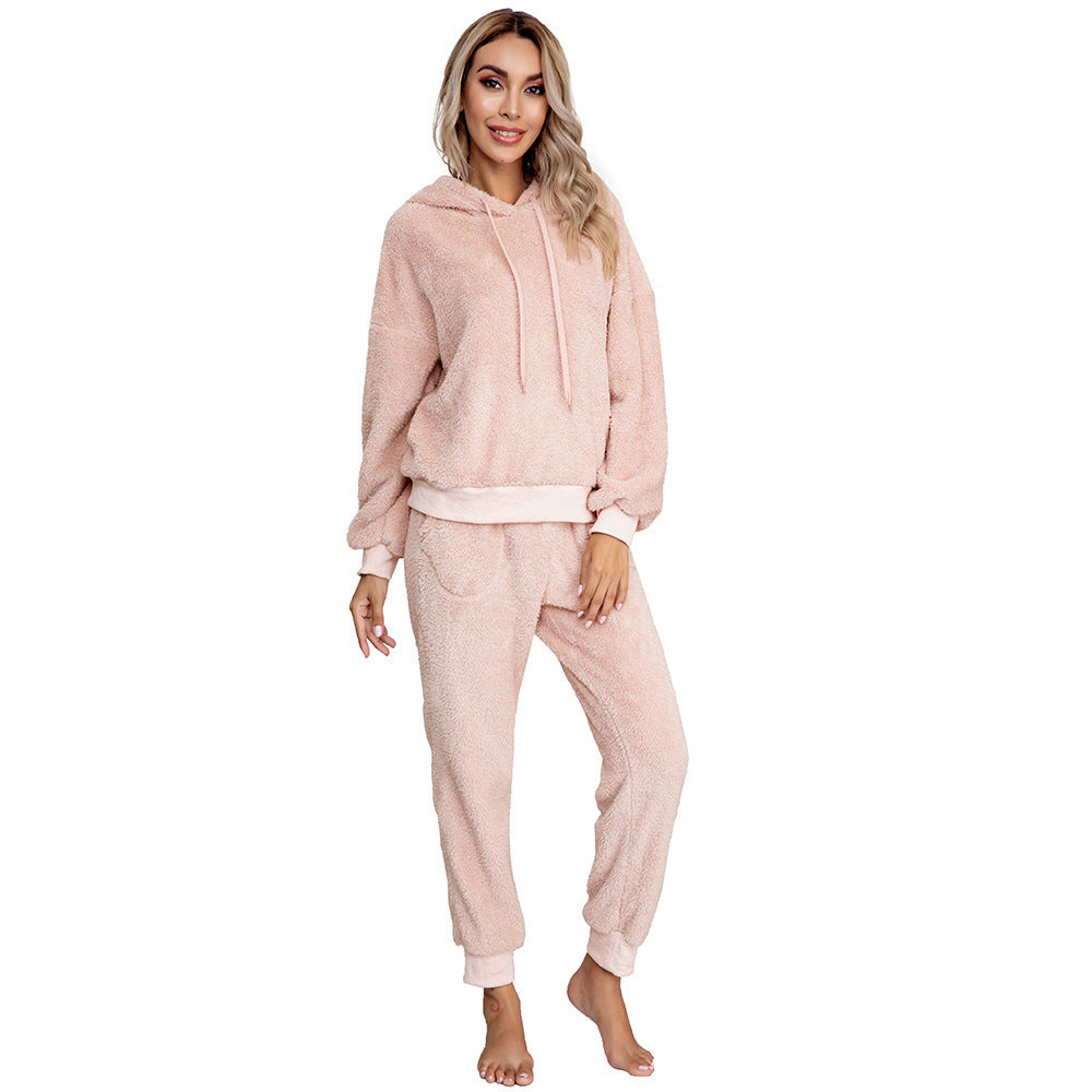 Dames Pull à Capuche en Fleece Set Chic und Stil