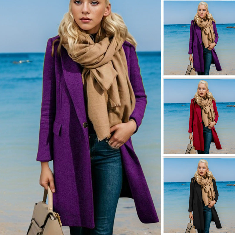 Dames élégant trench-coat avec double boutonnage et matériau de haute qualité Chic und Stil