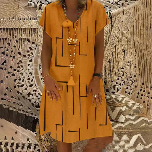 Robe d'été décontractée pour femmes avec un design graphique moderne et une coupe flatteuse Chic und Stil