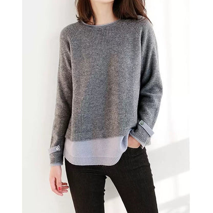 Pull en tricot texturé superposé pour femmes Chic und Stil