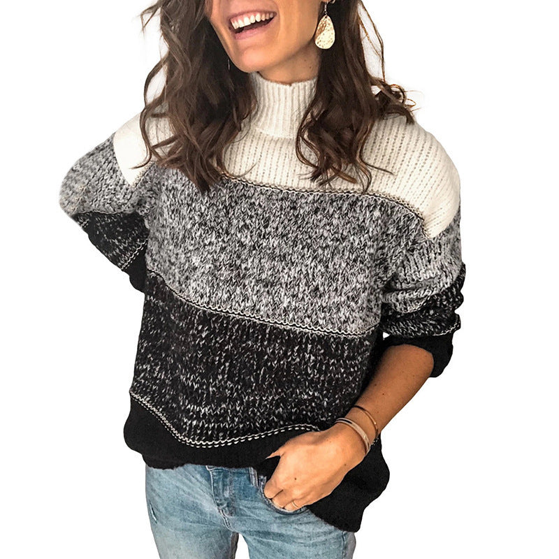 Pull femme en design moderne à structure avec col haut Chic und Stil