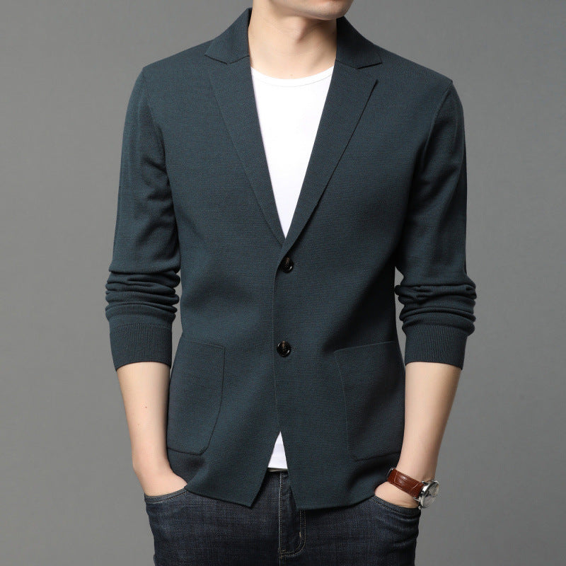 Blazer en tricot pour hommes avec des détails de boutons élégants et des poches pratiques Chic und Stil