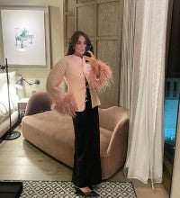 Dames élégante veste avec des manches en fausse fourrure élaborées Chic und Stil