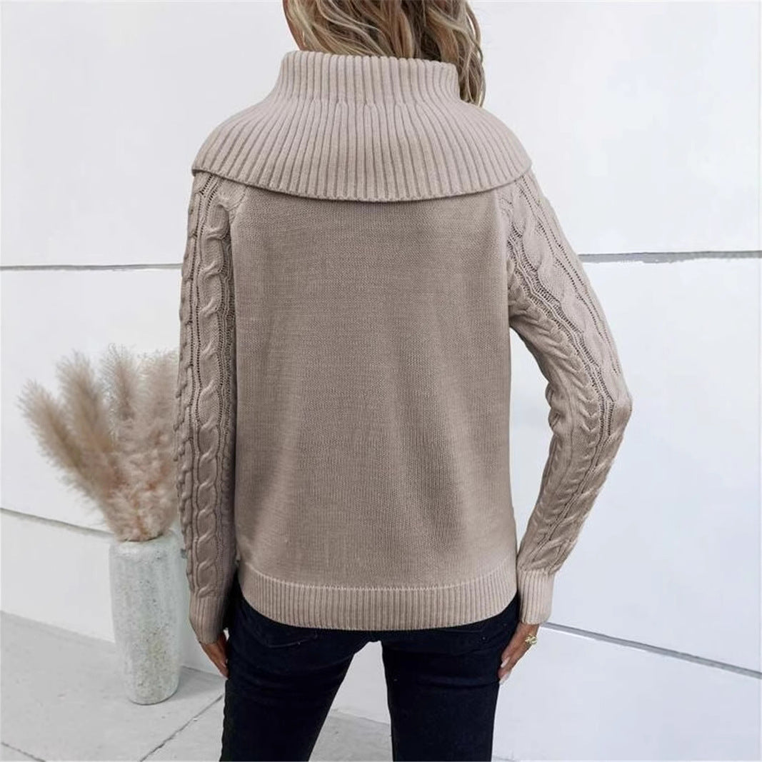 Dames pull en tricot avec col surdimensionné Chic und Stil
