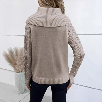 Dames pull en tricot avec col surdimensionné Chic und Stil