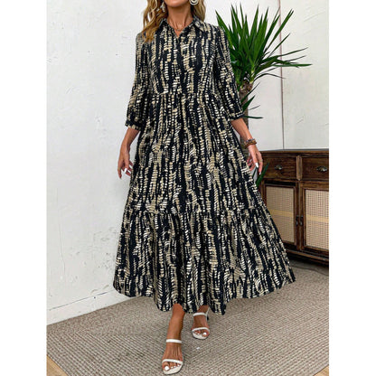 Robe maxi femme avec col décontracté et coupe décontractée Chic und Stil