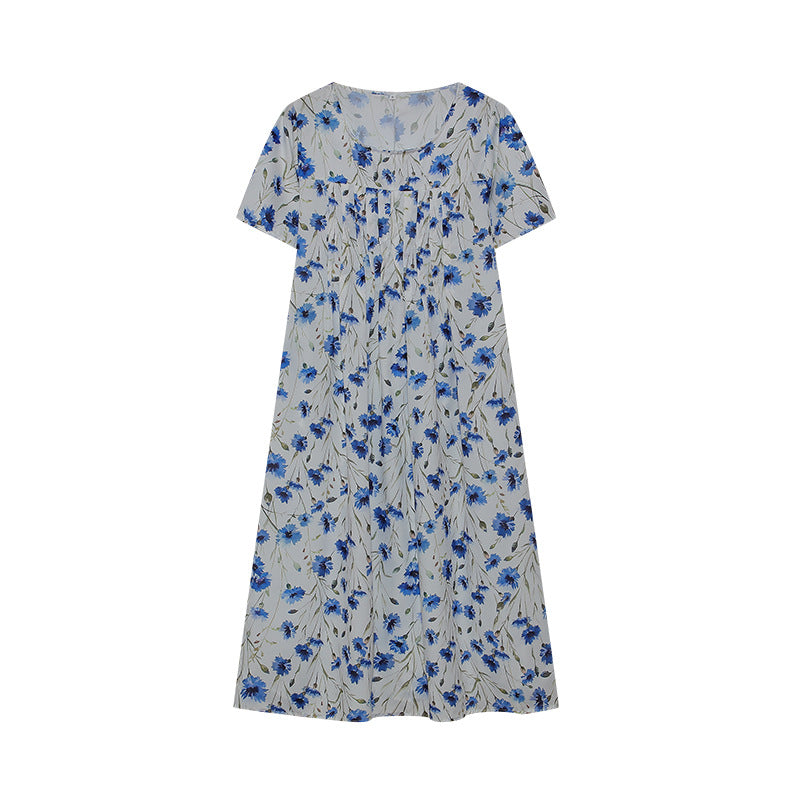 Robe midi femme à fleurs avec design plissé Chic und Stil