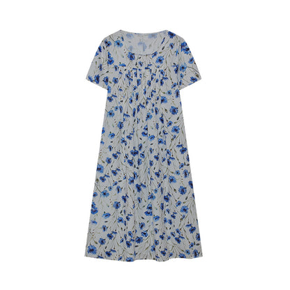 Robe midi femme à fleurs avec design plissé Chic und Stil