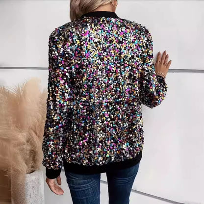 Functional shimmering bomber jacket for ladies Chic and Style