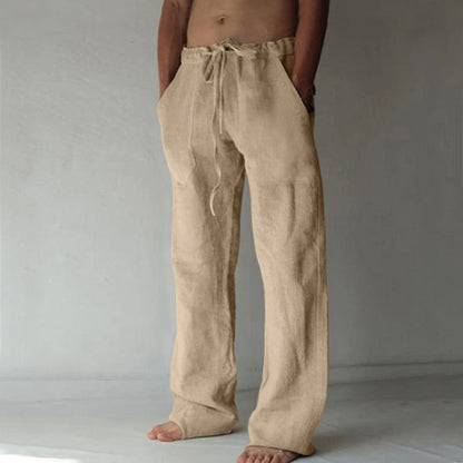 Casual linen pants for men with elastic waist and practical side pockets Chic and Style