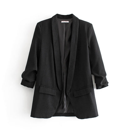 Blazer élégant pour femmes avec des manches retroussées et des poches pratiques Chic und Stil