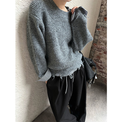 Pull over size ample décontracté pour femmes avec ourlet individuel Chic und Stil