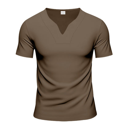 Homme t-shirt moderne à col en V en matériau respirant Chic und Stil