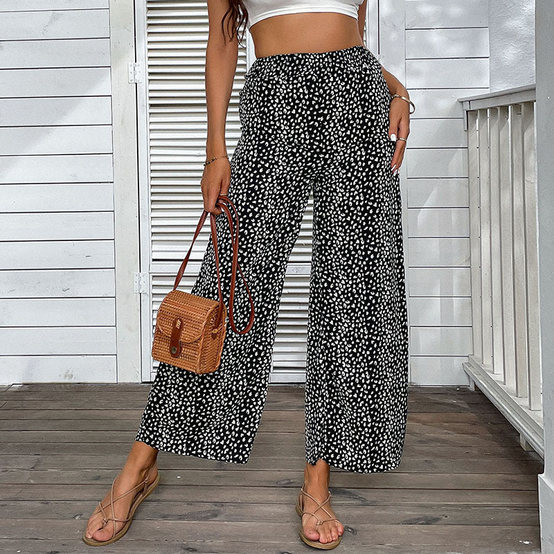 Women Wide Leg Pants Animal Print Chic and Style