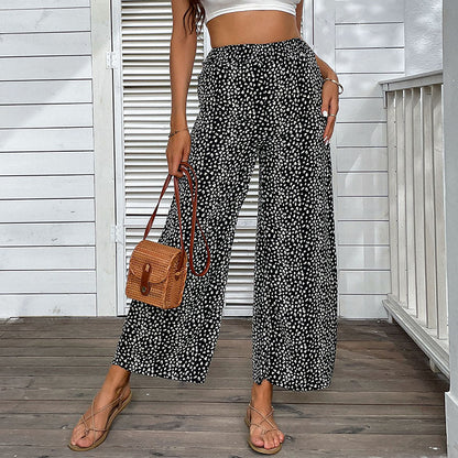 Women Wide Leg Pants Animal Print Chic and Style