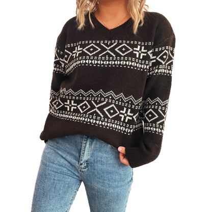 Pull en tricot confortable pour femmes avec motif traditionnel Chic und Stil