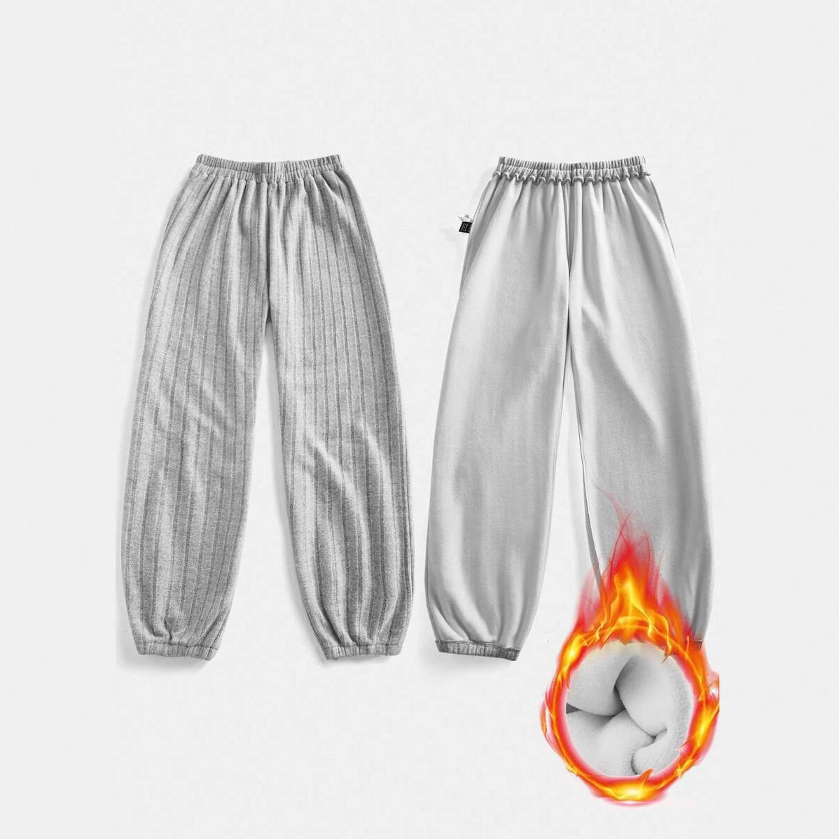 Ladies Cozy Fleece Pants with Elastic Waist and Side Pockets Chic and Style