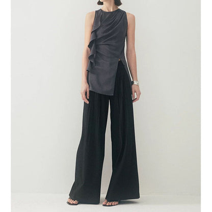 Top à volants asymétrique pour femme Chic und Stil