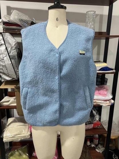 Dames Douce et décontractée gilet en teddy avec poches latérales Chic und Stil