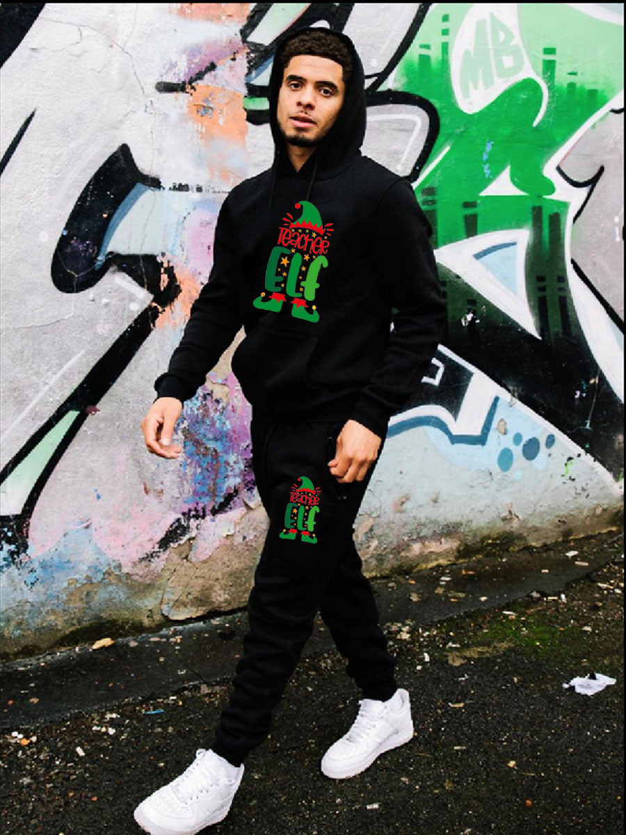 Women's hoodie and jogger pants set with festive Christmas pattern Chic and Style