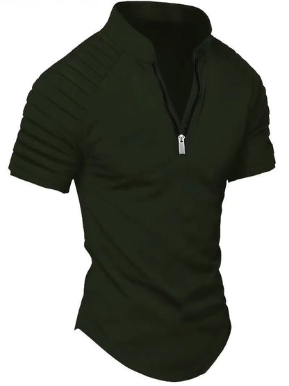T-shirt de sport à manches courtes pour hommes avec fermeture éclair structurée Chic und Stil