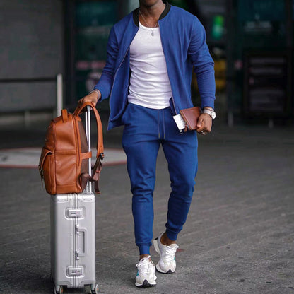 Men's Complete Sporty Outfit with Casual Bomber and Chic Jogging Pants
