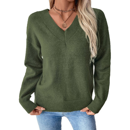 Femmes Pull V-Cou Chic und Stil