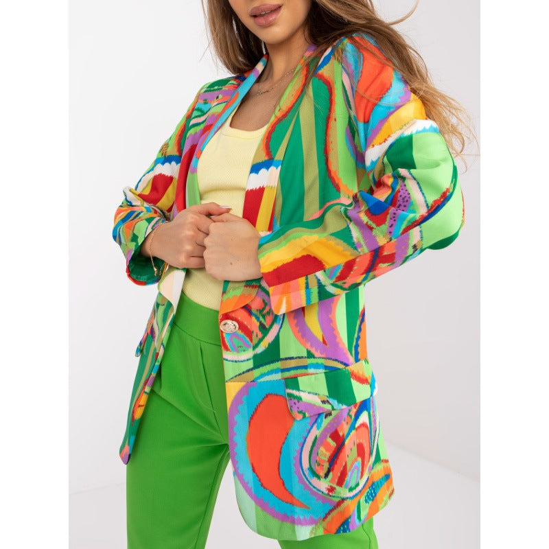 Dames Blazer élégant avec motif coloré et accents modernes Chic und Stil