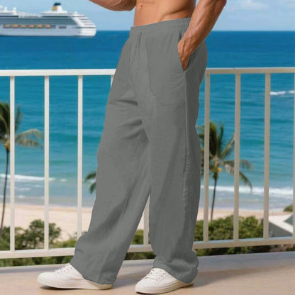 Men's leisure pants with elastic waistband and practical side pockets Chic and Style