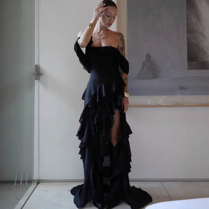 Robes d'été à volants volumineux pour femmes Chic und Stil