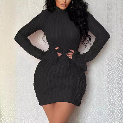 Robe à manches longues et col montant ajustée pour femme Chic und Stil