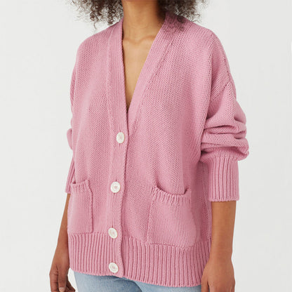 Dames Gros Tricot Cardigan Chic und Stil