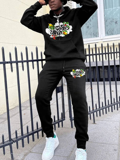 Women's hoodie and jogger pants set with creative Christmas pattern Chic and Style