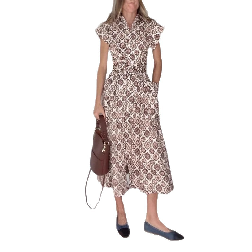 Robe maxi femme avec un élégant motif floral et un raffinement de taille Chic und Stil
