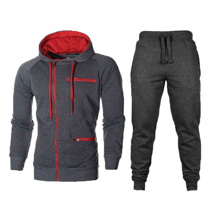 Vêtements pour hommes combinaison sportive en hoodie et pantalon de jogging avec poches zippées modernes Chic und Stil