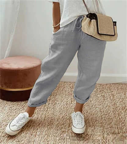 Pantalon Chino décontracté et confortable pour femmes avec ceinture élastique Chic und Stil