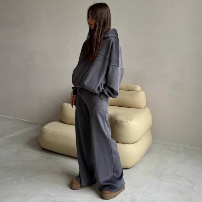 Dames Ensemble de Hoodie Premium Confortable et Pantalon Ample Chic und Stil