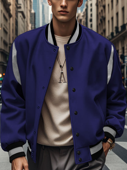 Veste bomber sportive pour homme avec des manches contrastées et des boutons de haute qualité Chic und Stil