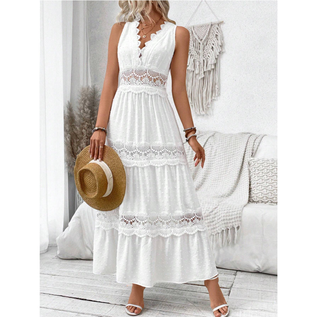 Robes maxi aérées pour femmes avec des accents en dentelle élégants Chic und Stil
