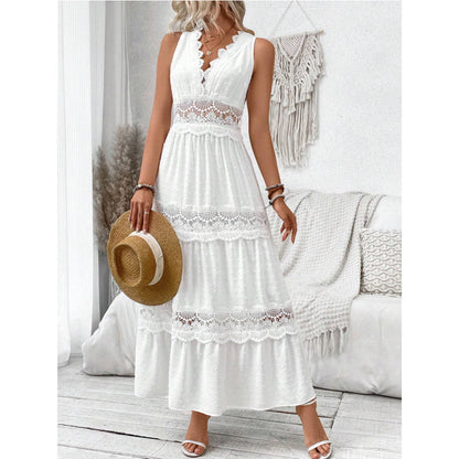 Robes maxi aérées pour femmes avec des accents en dentelle élégants Chic und Stil