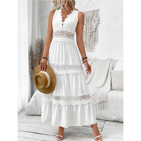 Robes maxi aérées pour femmes avec des accents en dentelle élégants Chic und Stil