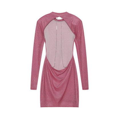 Women's mini dress with shiny detail on the back Chic und Stil