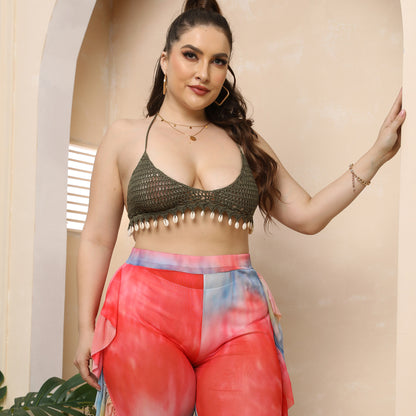 Dames Chic Batik Taille Haute Pantalon Chic und Stil