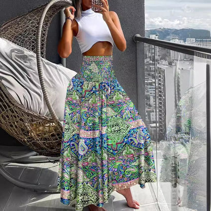Jupe maxi boho pour femme avec taille élastique Chic und Stil
