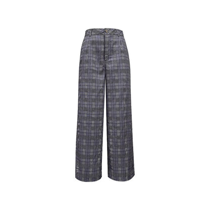 Pantalon à carreaux taille haute pour dames avec jambe large et coupe élégante Chic und Stil