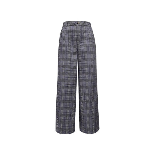 Pantalon à carreaux taille haute pour dames avec jambe large et coupe élégante Chic und Stil