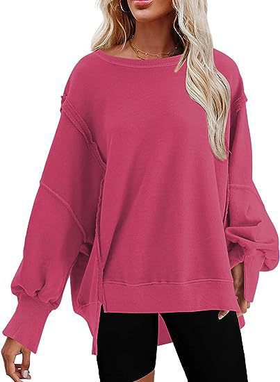 Damen Oversize Sweatshirt avec des manches ballonnantes Chic und Stil