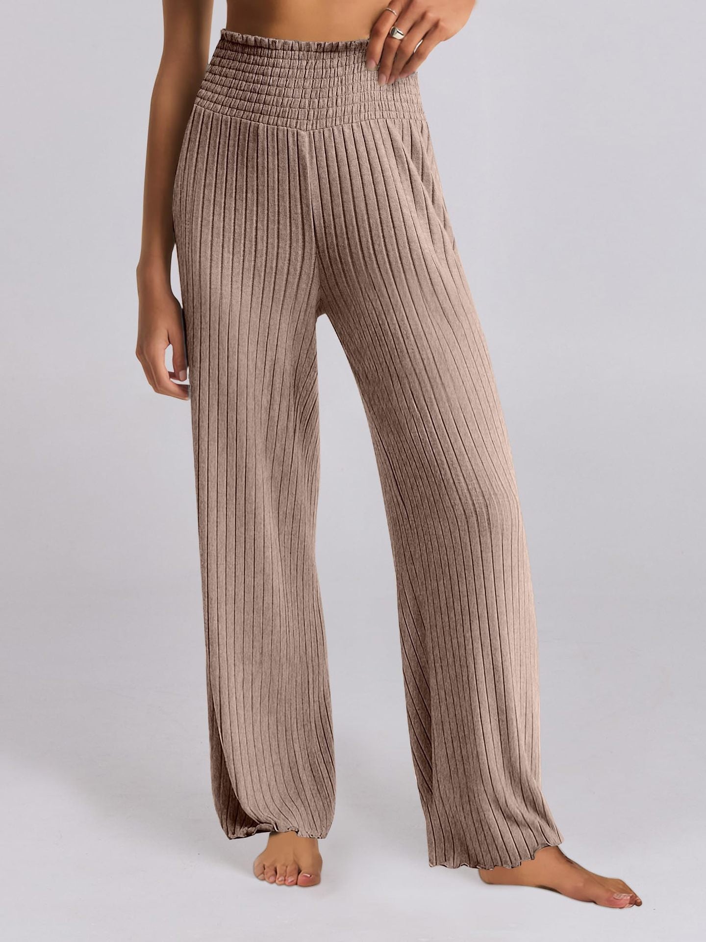 Chic and Style Wide Ribbed Palazzo Pants for Women