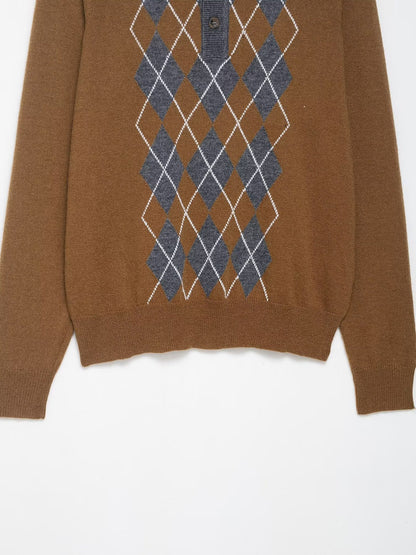 Pull élégant pour femmes avec motif losange et col Chic und Stil
